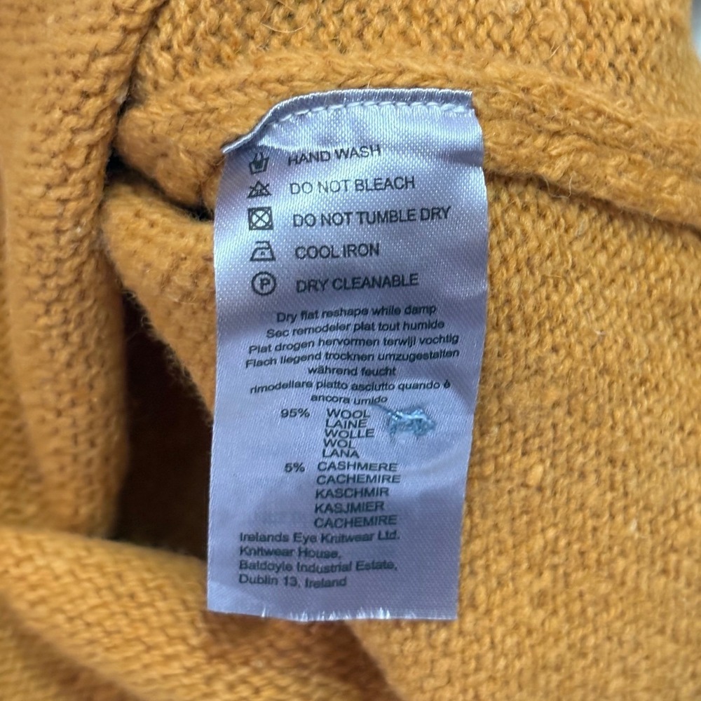 IrelandsEye Cardigan Womens S Ochre Killiney Wool Cashmere Blend Sweater NWT - Picture 8 of 9